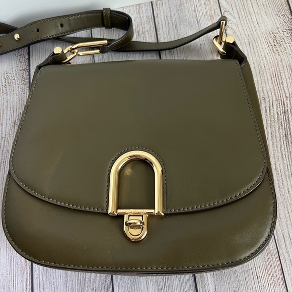MICHAEL KORS Delfina Olive Green Saddlebag Crossbody. NWOT - Picture 3 of 10